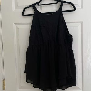 Torrid Black Tank Top with Lace Detail